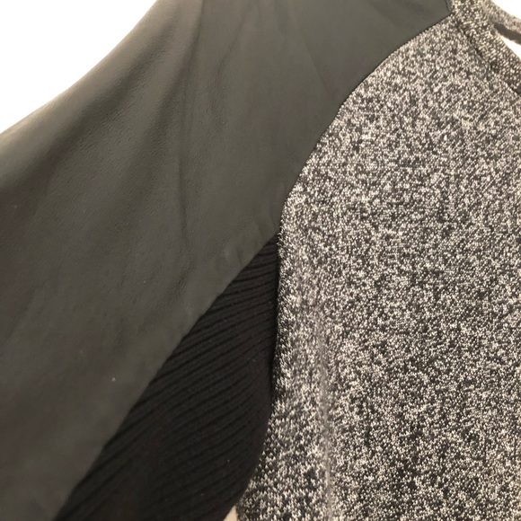 Danier Black Leather Sleeved Sweatshirt Tunic Dress. Size XS - Picture 3 of 3